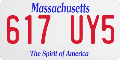 MA license plate 617UY5