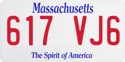 MA license plate 617VJ6