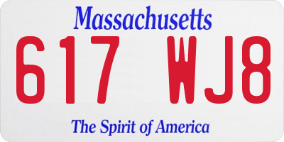 MA license plate 617WJ8