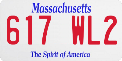 MA license plate 617WL2