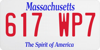 MA license plate 617WP7