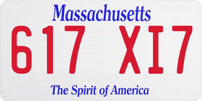 MA license plate 617XI7