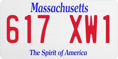 MA license plate 617XW1