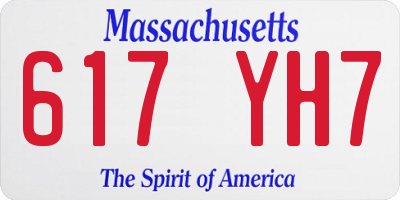 MA license plate 617YH7