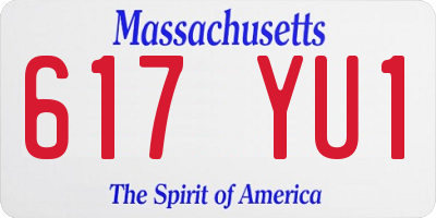 MA license plate 617YU1