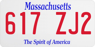 MA license plate 617ZJ2