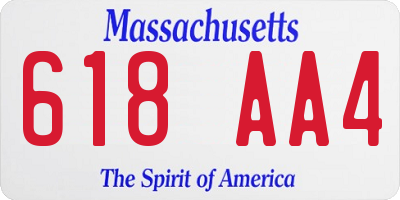 MA license plate 618AA4