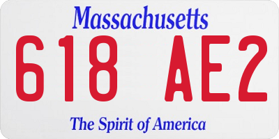MA license plate 618AE2