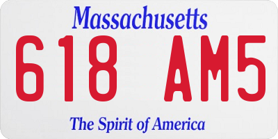 MA license plate 618AM5