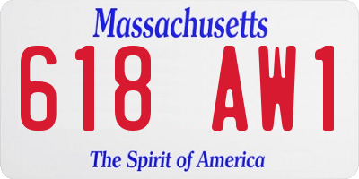 MA license plate 618AW1