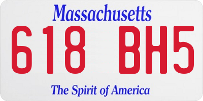 MA license plate 618BH5