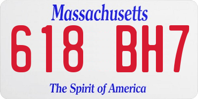 MA license plate 618BH7