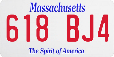 MA license plate 618BJ4