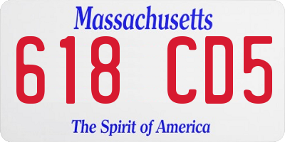 MA license plate 618CD5