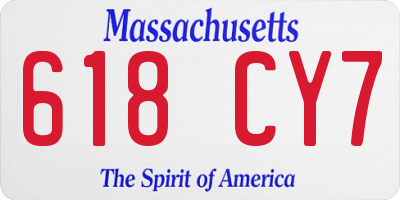MA license plate 618CY7