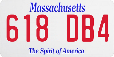 MA license plate 618DB4