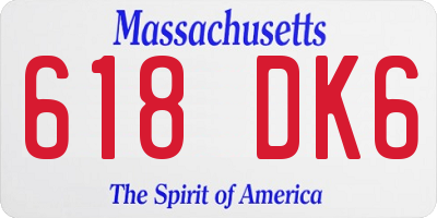MA license plate 618DK6