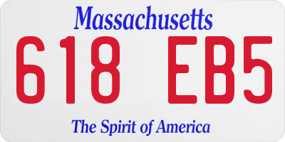 MA license plate 618EB5
