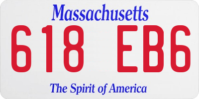 MA license plate 618EB6