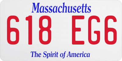 MA license plate 618EG6