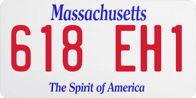 MA license plate 618EH1