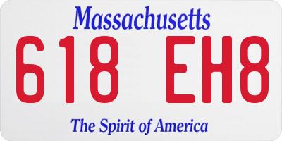 MA license plate 618EH8