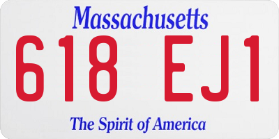 MA license plate 618EJ1