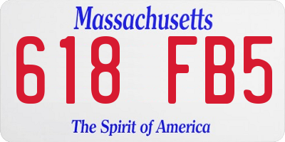 MA license plate 618FB5
