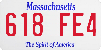 MA license plate 618FE4