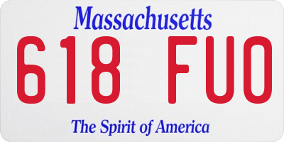 MA license plate 618FU0