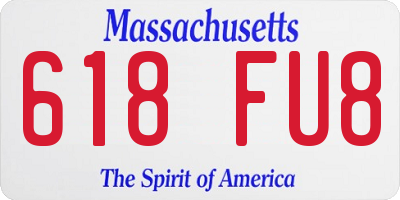 MA license plate 618FU8