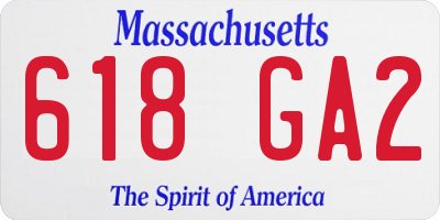MA license plate 618GA2