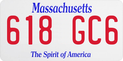 MA license plate 618GC6