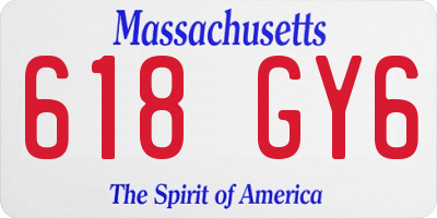 MA license plate 618GY6