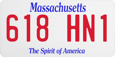 MA license plate 618HN1