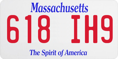 MA license plate 618IH9
