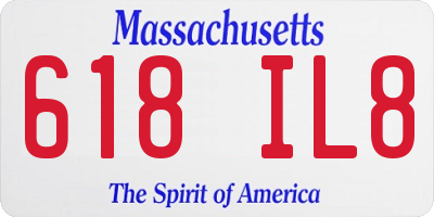 MA license plate 618IL8