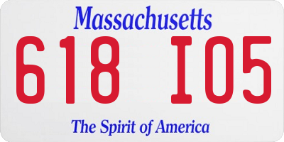 MA license plate 618IO5