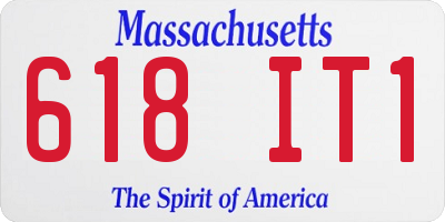 MA license plate 618IT1