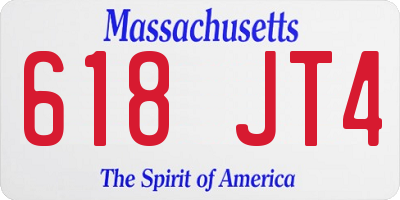 MA license plate 618JT4