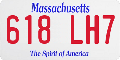 MA license plate 618LH7