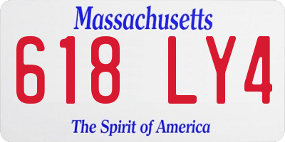 MA license plate 618LY4