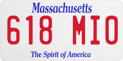MA license plate 618MI0