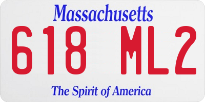 MA license plate 618ML2