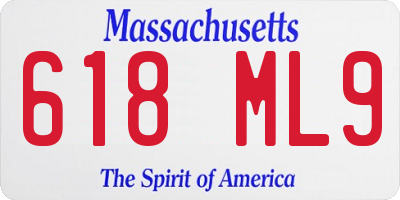 MA license plate 618ML9
