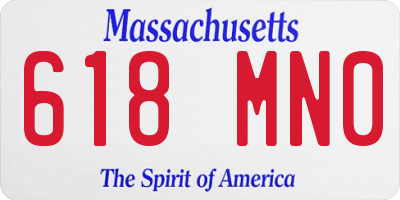 MA license plate 618MN0