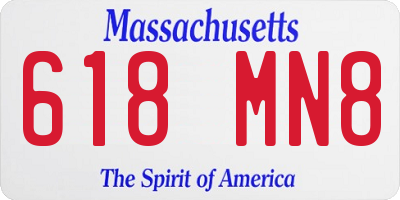 MA license plate 618MN8