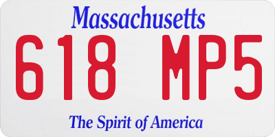 MA license plate 618MP5