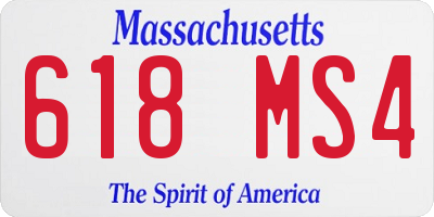 MA license plate 618MS4