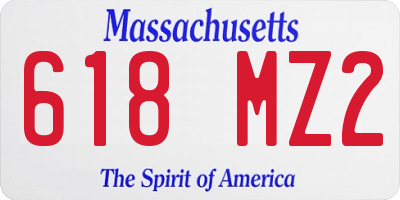 MA license plate 618MZ2